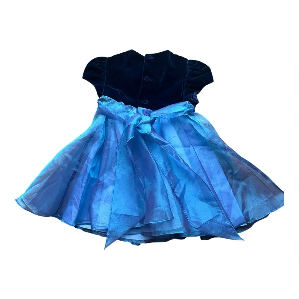 C.C.‎ & Me Vintage Party Tulle Bottom Blue Kids Dress with Bow Size 24 months